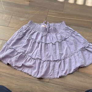 Tiered Lavender Ruffle Circle Skirt - Women's Skater Skirt